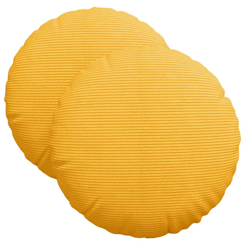 vidaXL Poduszki na siedziska 2 pcs Jasnożółty Ø 40 cm
