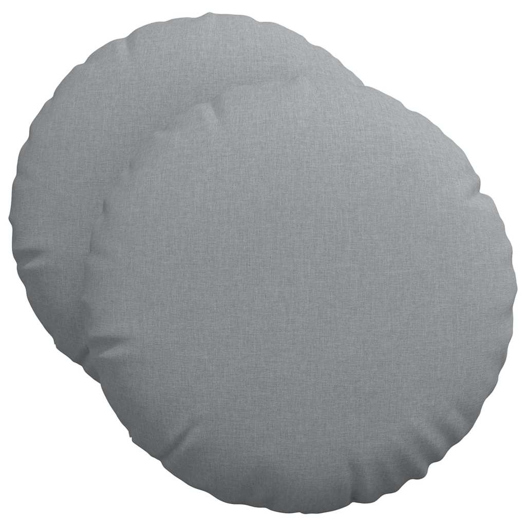 vidaXL Poduszki na siedziska 2 pcs Jasnoszary Ø50 x 19 cm tkanina