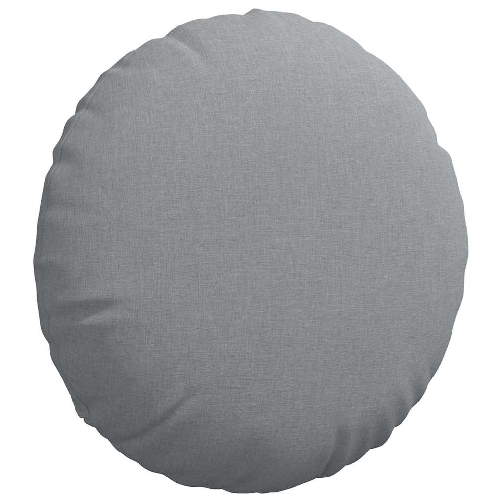 vidaXL Poduszki na siedziska 2 pcs Jasnoszary Ø50 x 19 cm tkanina