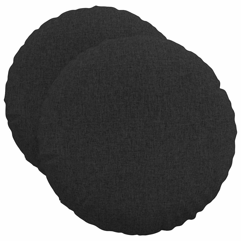 vidaXL Poduszki na siedziska 2 pcs Czarny Ø50 x 19 cm tkanina