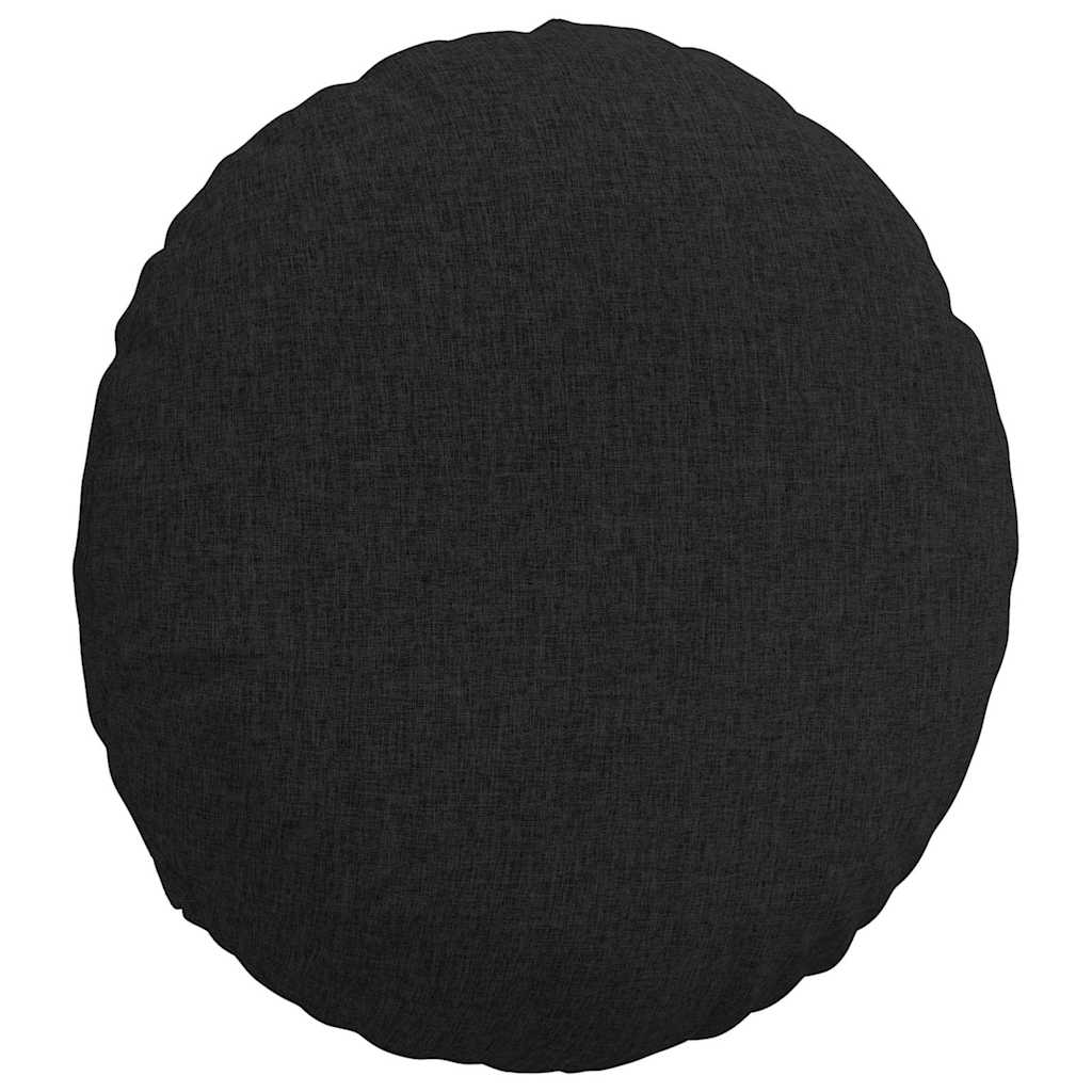 vidaXL Poduszki na siedziska 2 pcs Czarny Ø50 x 19 cm tkanina