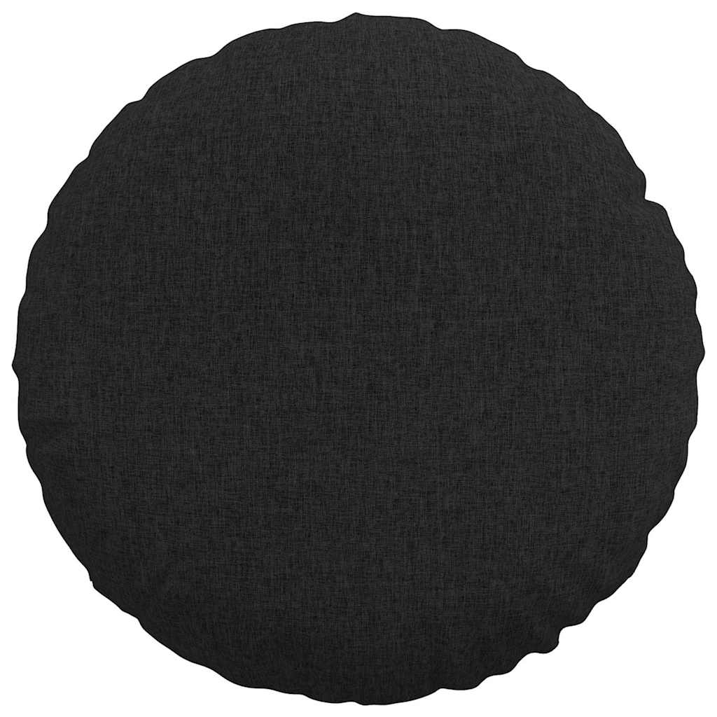 vidaXL Poduszki na siedziska 2 pcs Czarny Ø50 x 19 cm tkanina