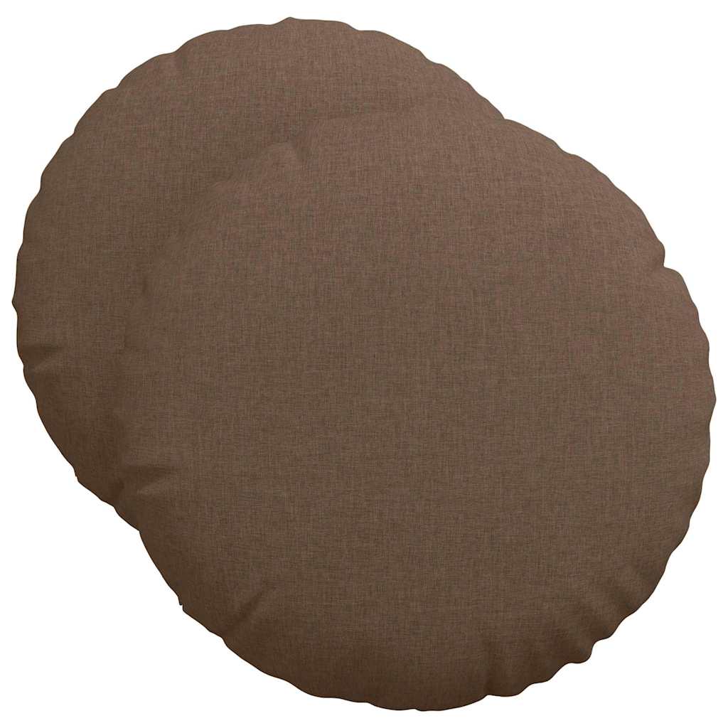 vidaXL Poduszki na siedziska 2 pcs Brązowy Ø50 x 19 cm tkanina