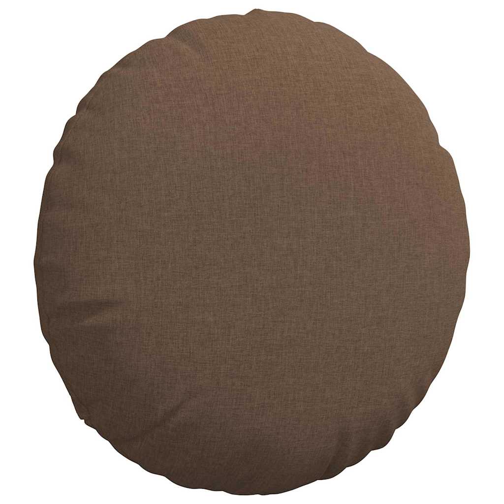 vidaXL Poduszki na siedziska 2 pcs Brązowy Ø50 x 19 cm tkanina