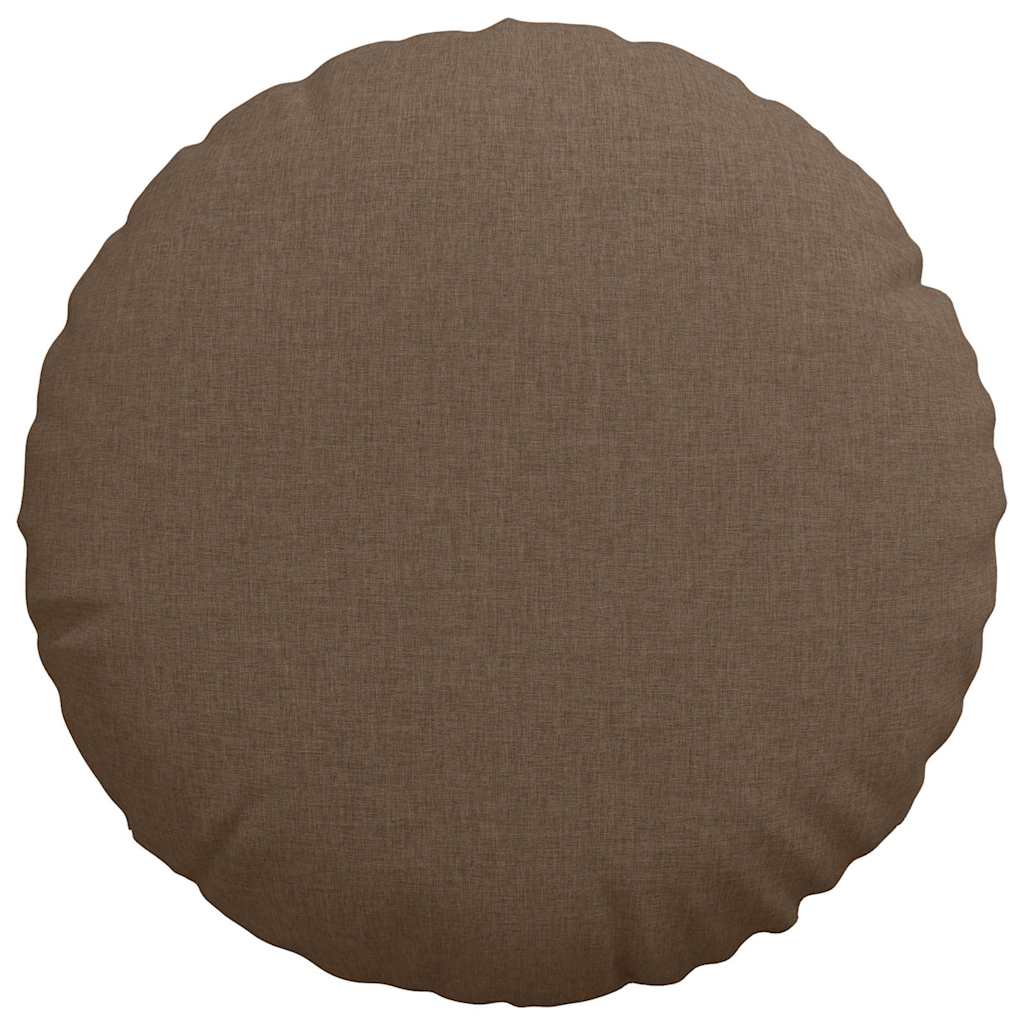 vidaXL Poduszki na siedziska 2 pcs Brązowy Ø50 x 19 cm tkanina