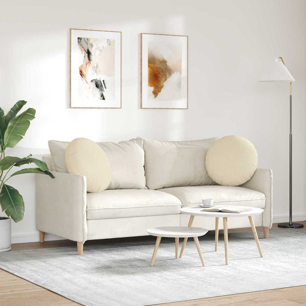 vidaXL Poduszki na siedziska 2 pcs Kremowy Ø50 x 19 cm tkanina