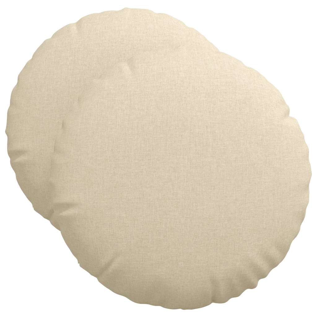 vidaXL Poduszki na siedziska 2 pcs Kremowy Ø50 x 19 cm tkanina