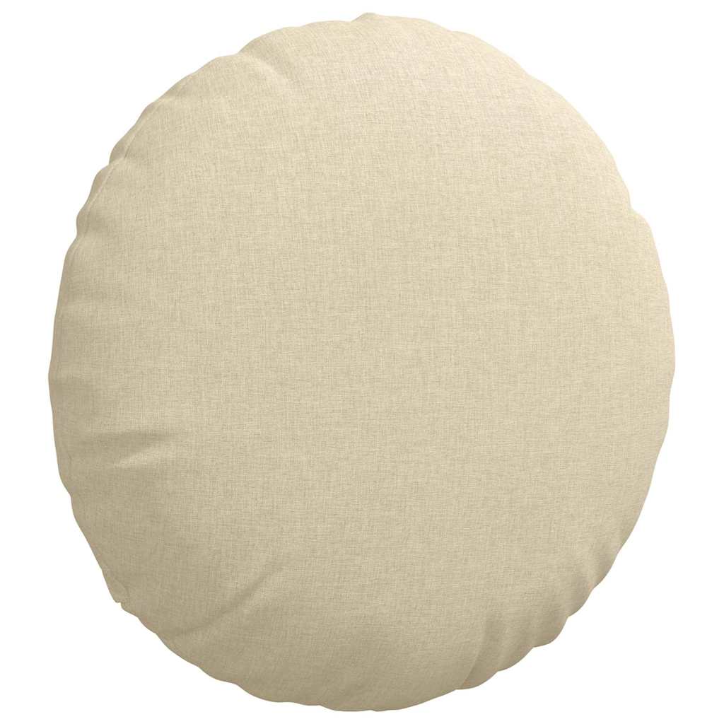 vidaXL Poduszki na siedziska 2 pcs Kremowy Ø50 x 19 cm tkanina