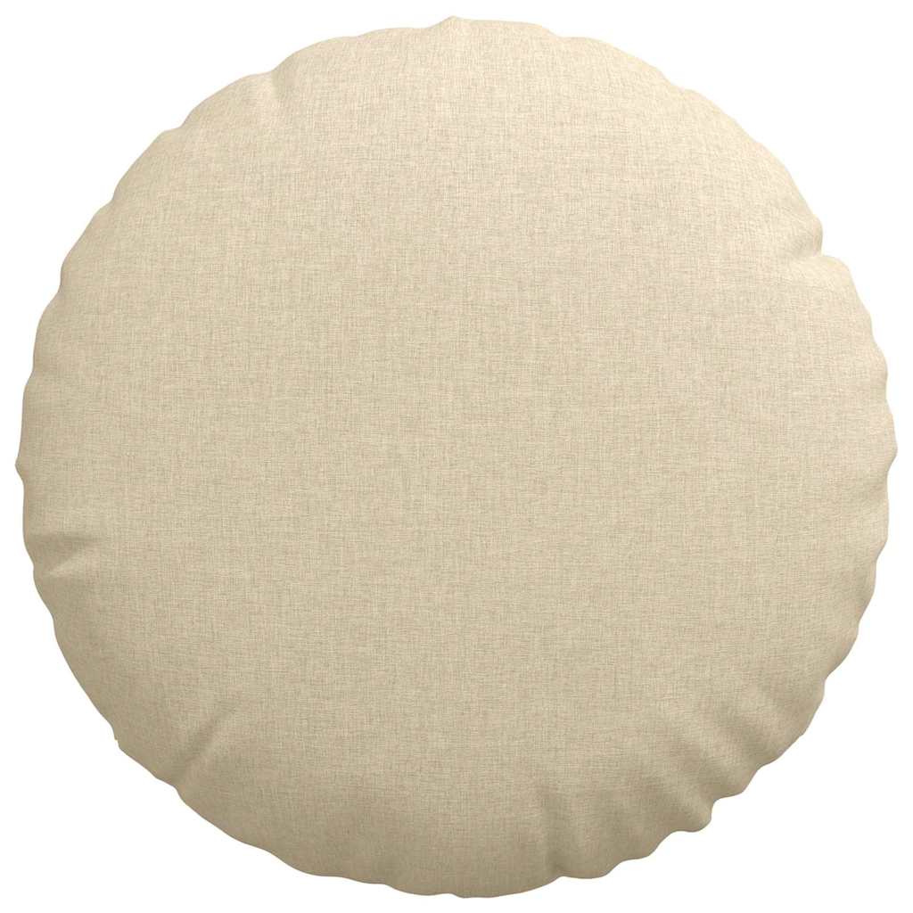 vidaXL Poduszki na siedziska 2 pcs Kremowy Ø50 x 19 cm tkanina