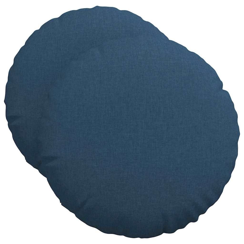 vidaXL Poduszki na siedziska 2 pcs Niebieski Ø50 x 19 cm tkanina