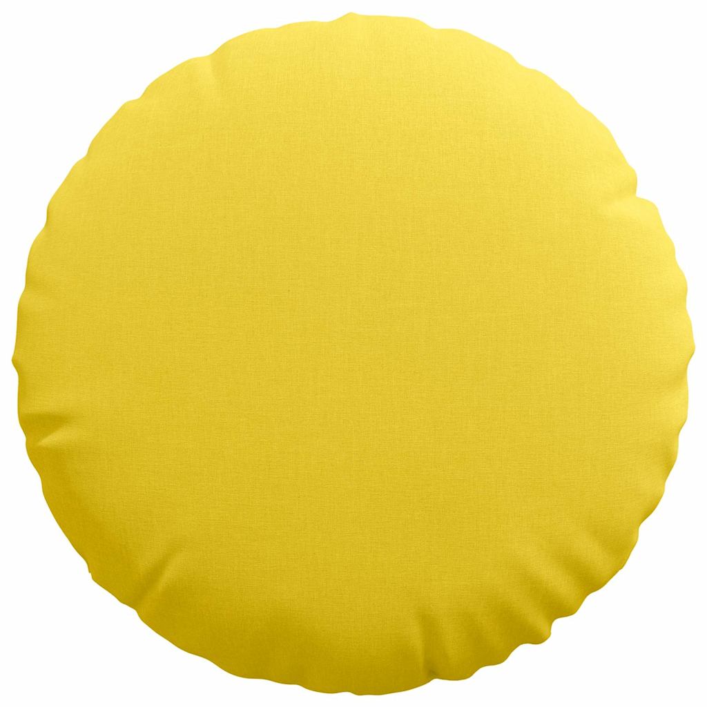 vidaXL Poduszki na siedziska 2 pcs Jasnożółty Ø50 x 19 cm tkanina