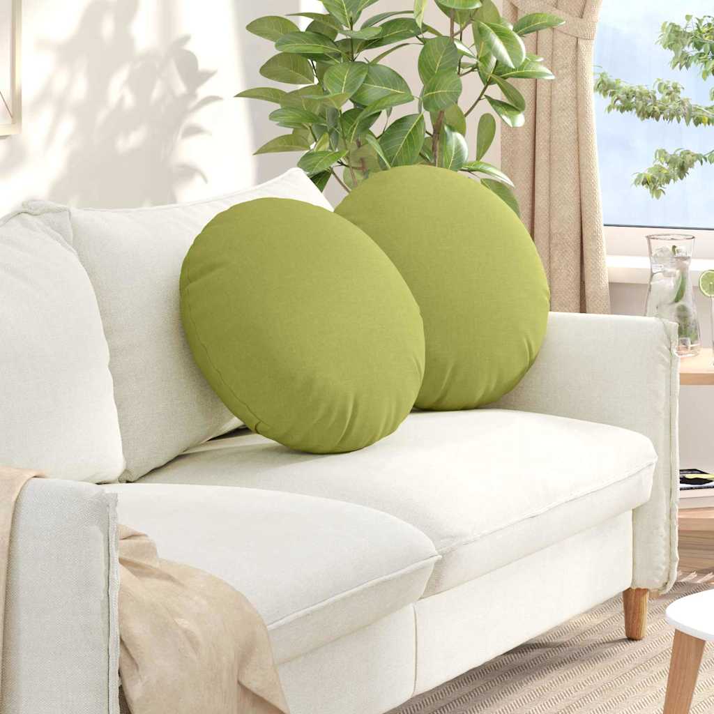 vidaXL Poduszki na siedziska 2 pcs Jasnozielony Ø50 x 19 cm tkanina