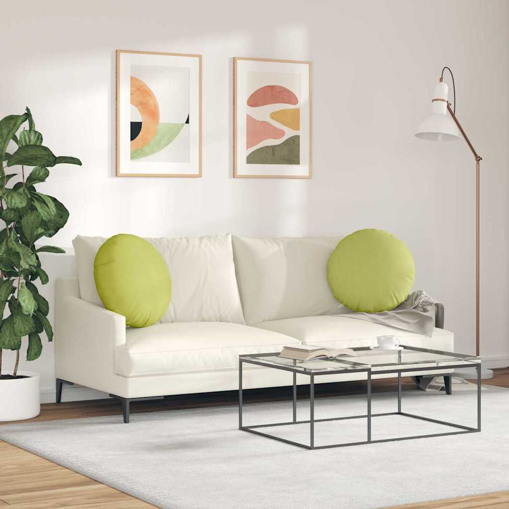vidaXL Poduszki na siedziska 2 pcs Jasnozielony Ø50 x 19 cm tkanina
