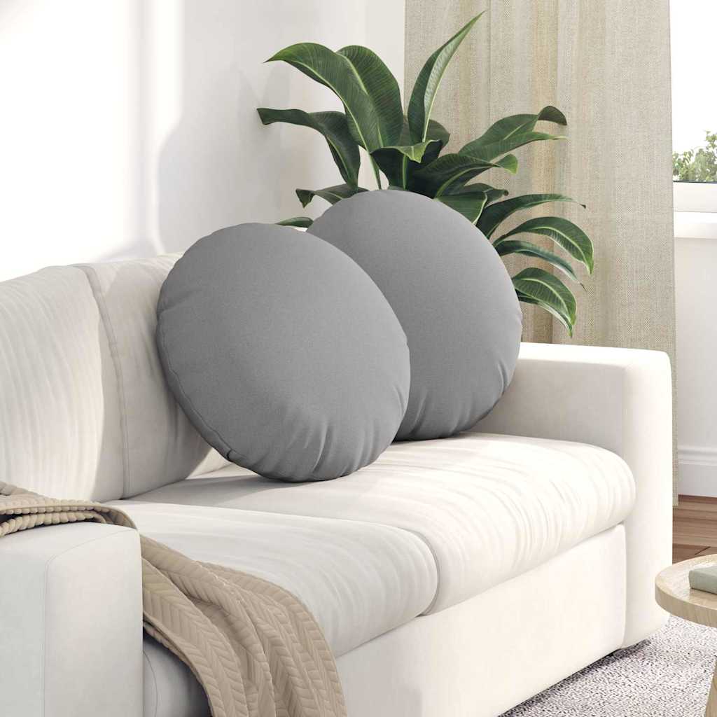 vidaXL Poduszki na siedziska 2 pcs Szary chmur Ø50 x 19 cm tkanina