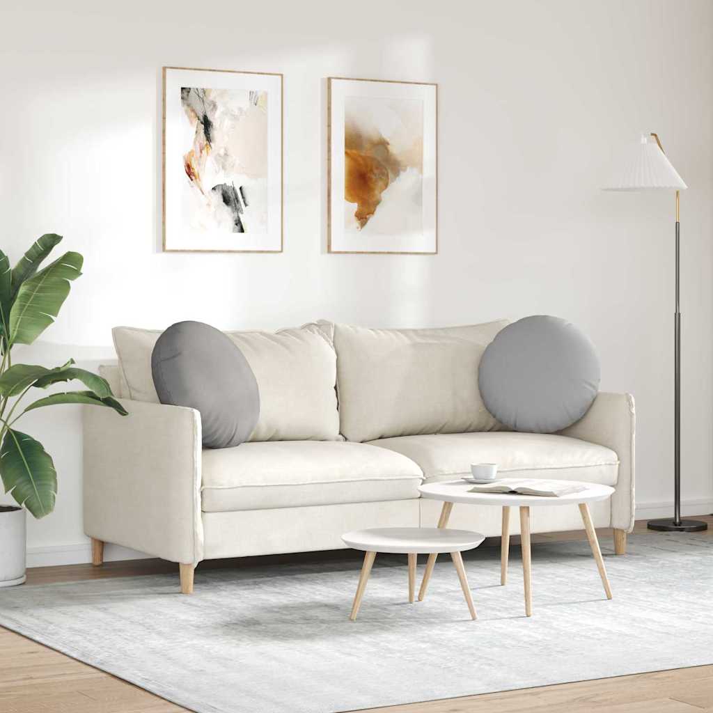 vidaXL Poduszki na siedziska 2 pcs Szary chmur Ø50 x 19 cm tkanina