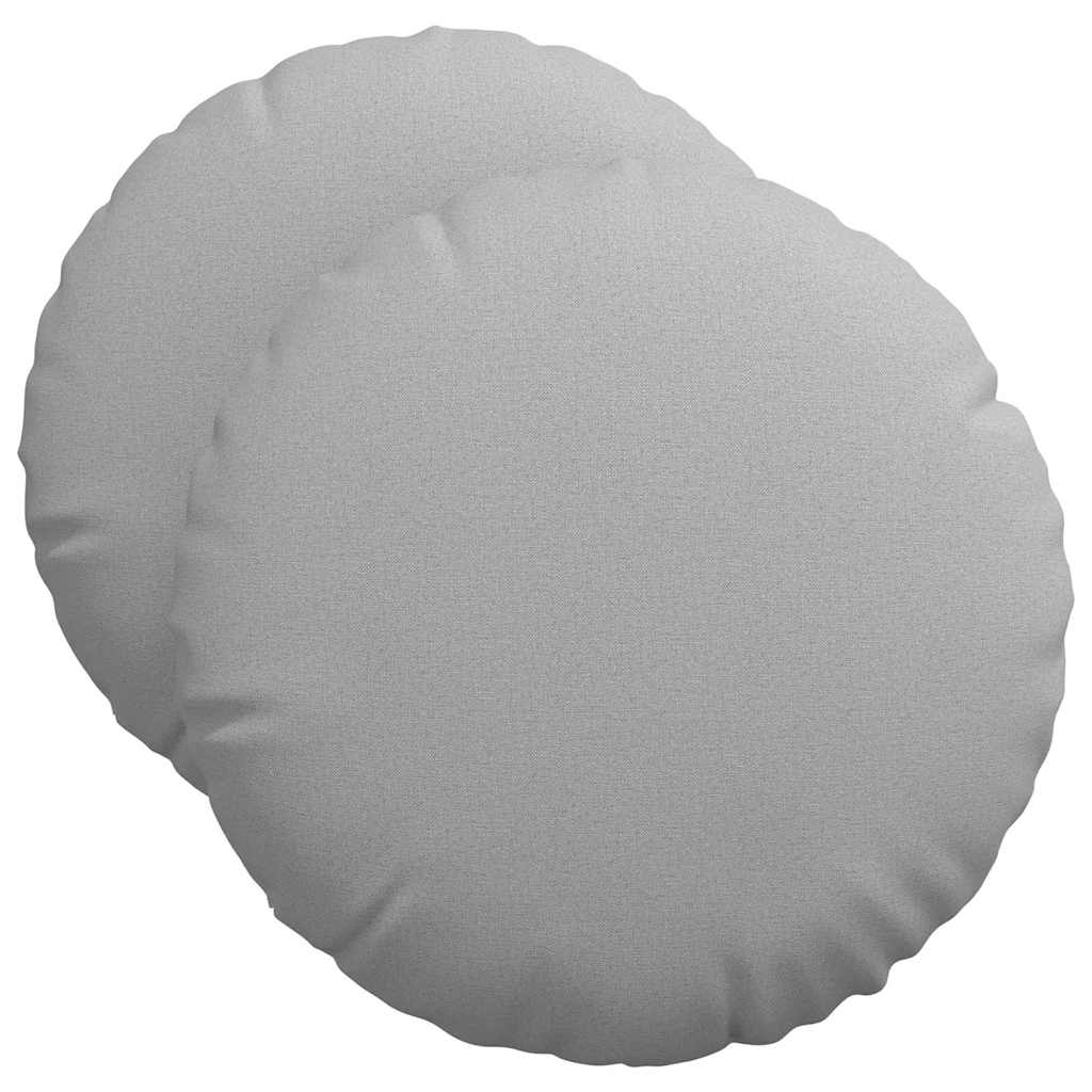 vidaXL Poduszki na siedziska 2 pcs Szary chmur Ø50 x 19 cm tkanina