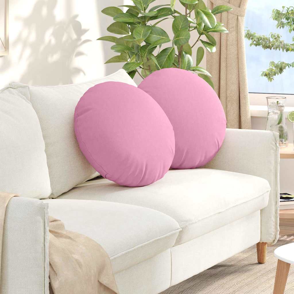 vidaXL Poduszki na siedziska 2 pcs Różowy Ø50 x 19 cm tkanina