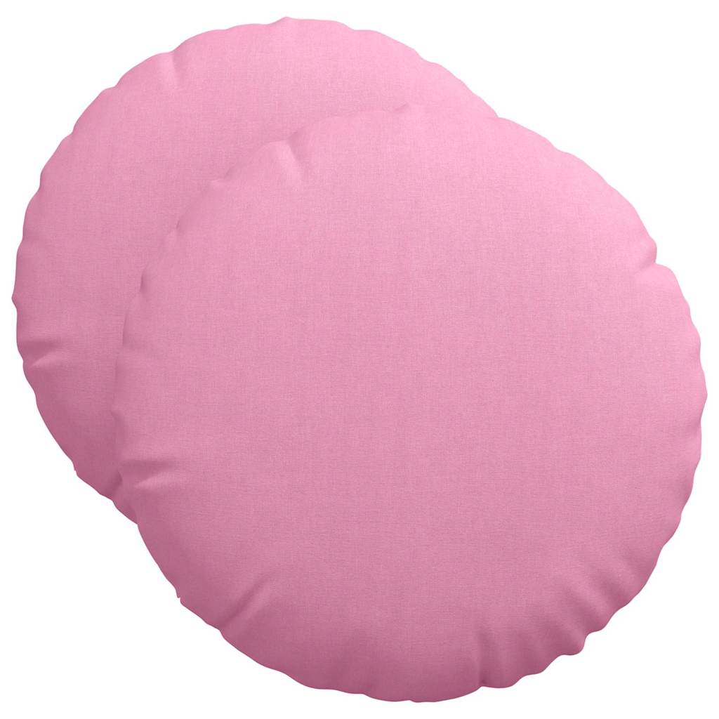 vidaXL Poduszki na siedziska 2 pcs Różowy Ø50 x 19 cm tkanina