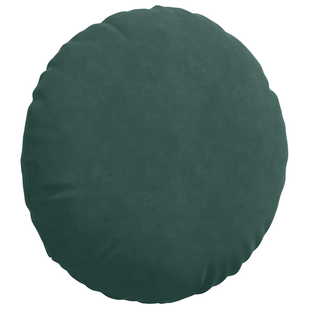 vidaXL Poduszki na siedziska 2 pcs Ciemna zieleń Ø50 x 19 cm Aksamit