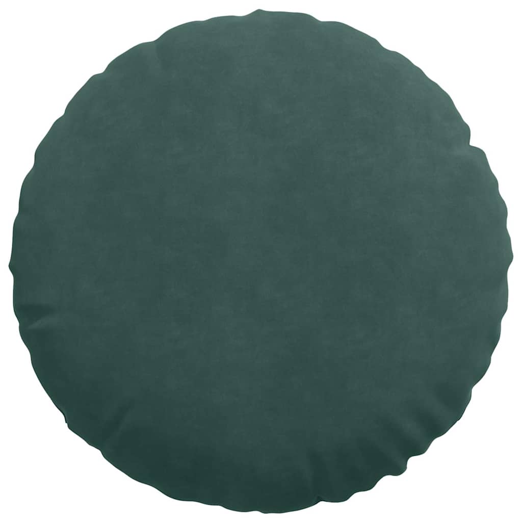 vidaXL Poduszki na siedziska 2 pcs Ciemna zieleń Ø50 x 19 cm Aksamit