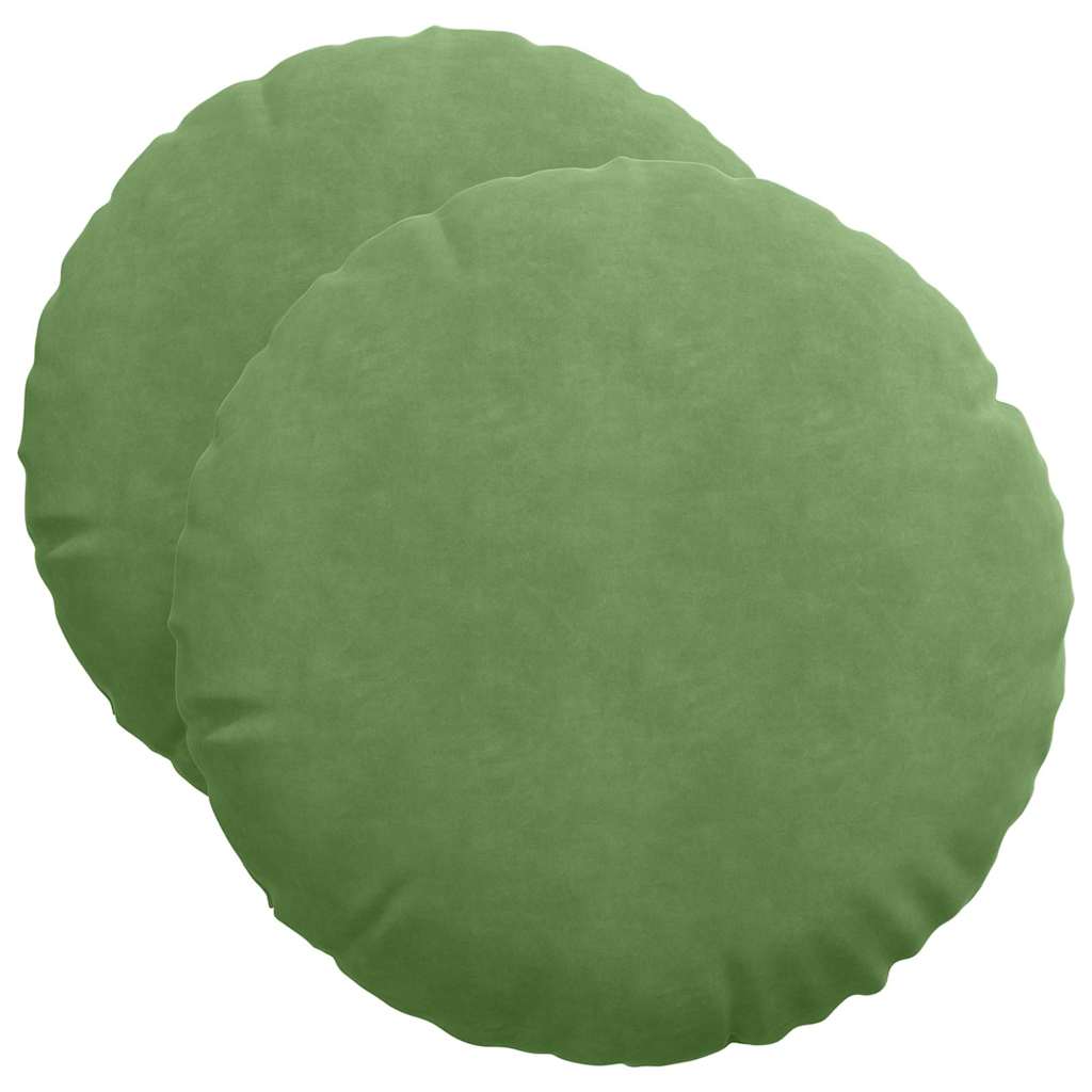 vidaXL Poduszki na siedziska 2 pcs Jasnozielony Ø50 x 19 cm Aksamit