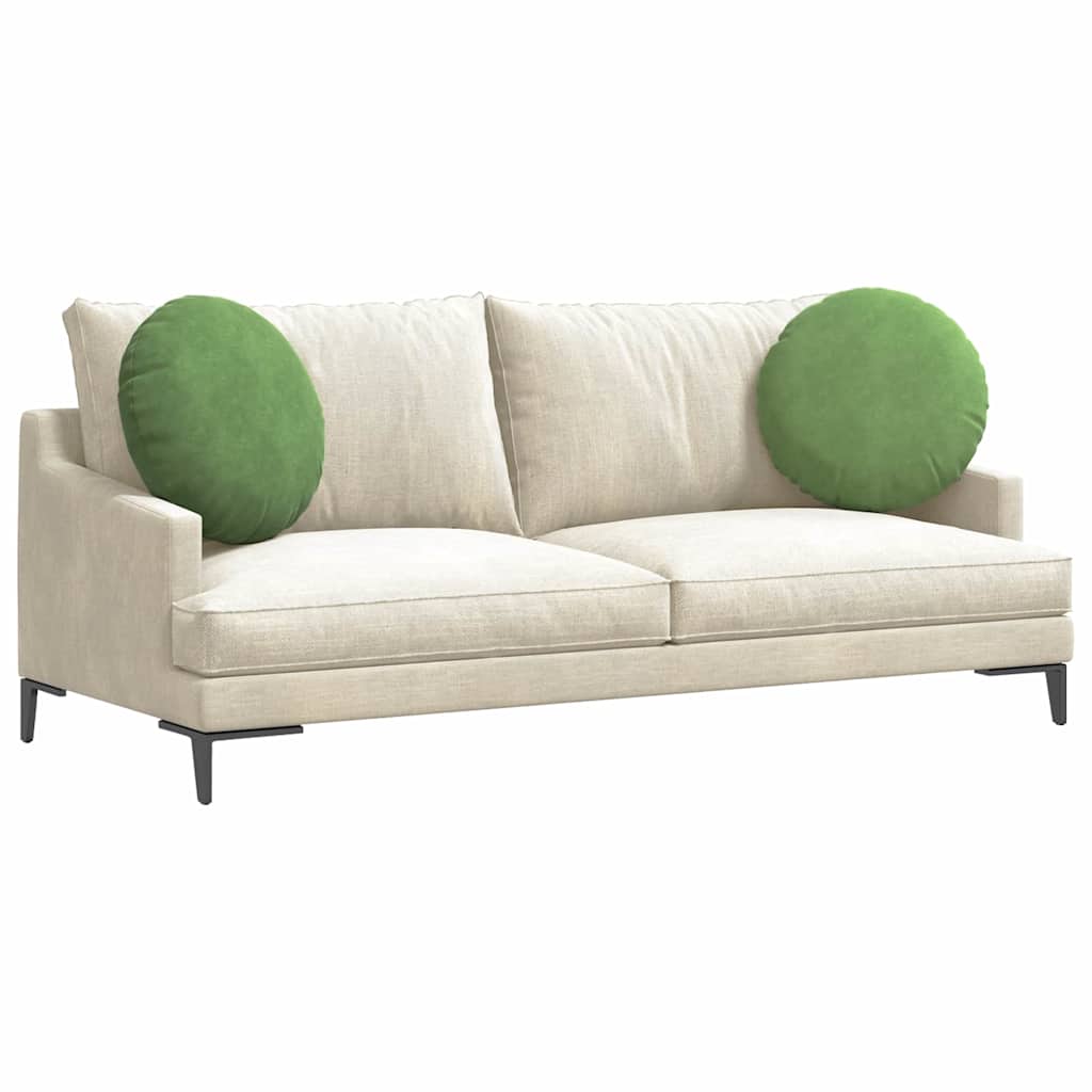 vidaXL Poduszki na siedziska 2 pcs Jasnozielony Ø50 x 19 cm Aksamit