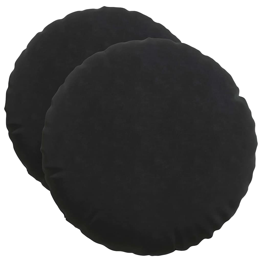 vidaXL Poduszki na siedziska 2 pcs Czarny Ø50 x 19 cm Aksamit