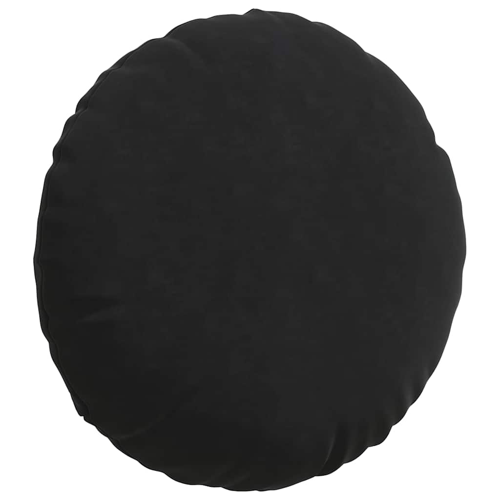 vidaXL Poduszki na siedziska 2 pcs Czarny Ø50 x 19 cm Aksamit