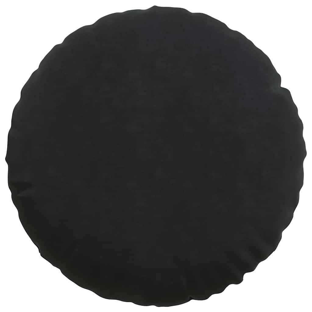 vidaXL Poduszki na siedziska 2 pcs Czarny Ø50 x 19 cm Aksamit