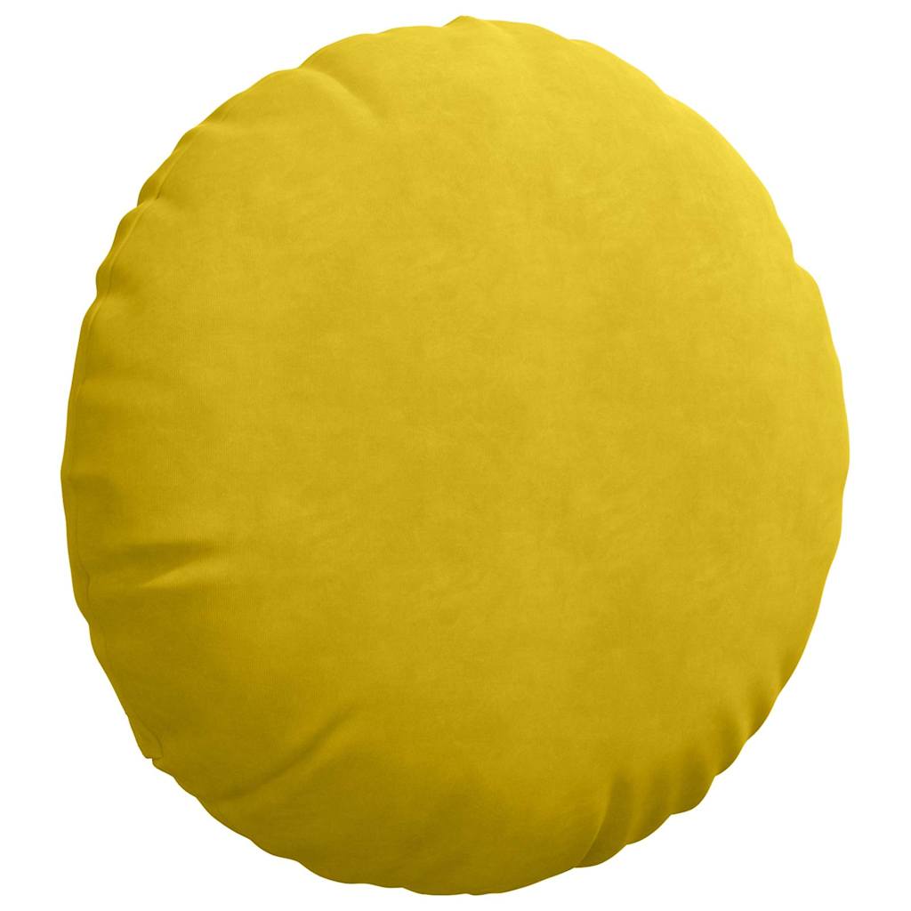 vidaXL Poduszki na siedziska 2 pcs Żółty Ø50 x 19 cm Aksamit