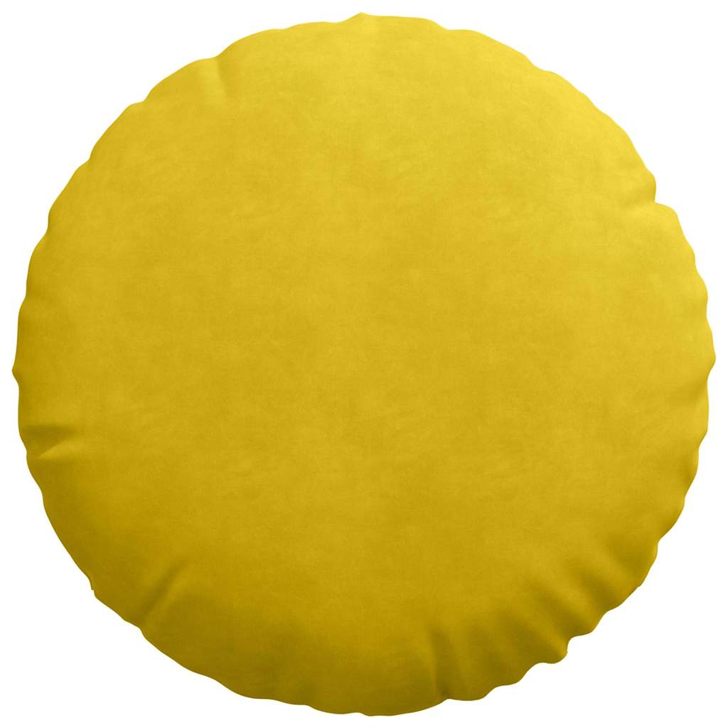 vidaXL Poduszki na siedziska 2 pcs Żółty Ø50 x 19 cm Aksamit