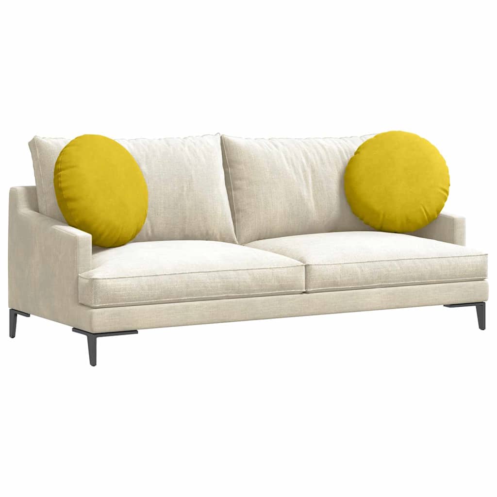 vidaXL Poduszki na siedziska 2 pcs Żółty Ø50 x 19 cm Aksamit