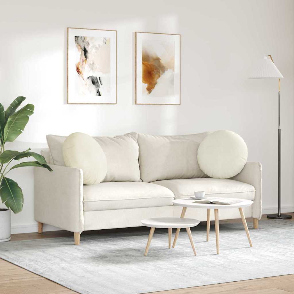 vidaXL Poduszki na siedziska 2 pcs Kremowy Ø50 x 19 cm Aksamit