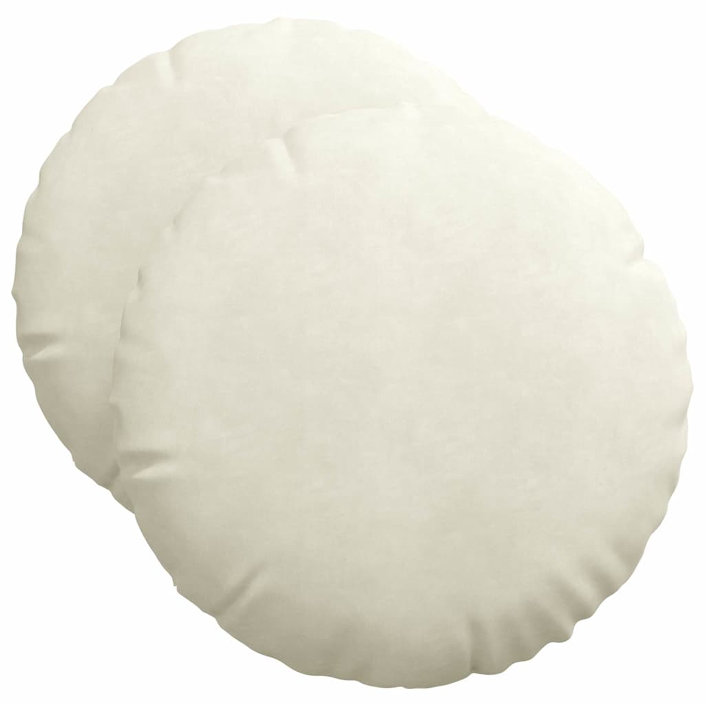 vidaXL Poduszki na siedziska 2 pcs Kremowy Ø50 x 19 cm Aksamit