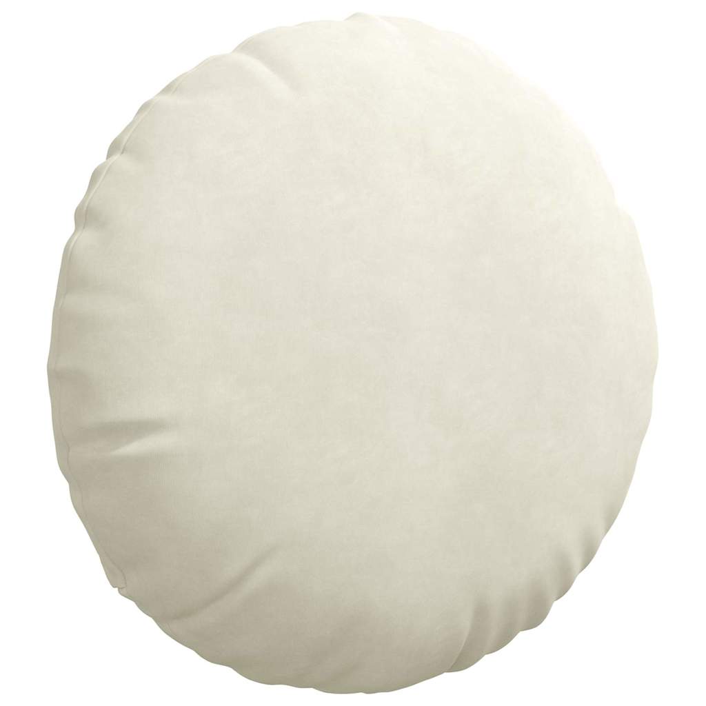 vidaXL Poduszki na siedziska 2 pcs Kremowy Ø50 x 19 cm Aksamit