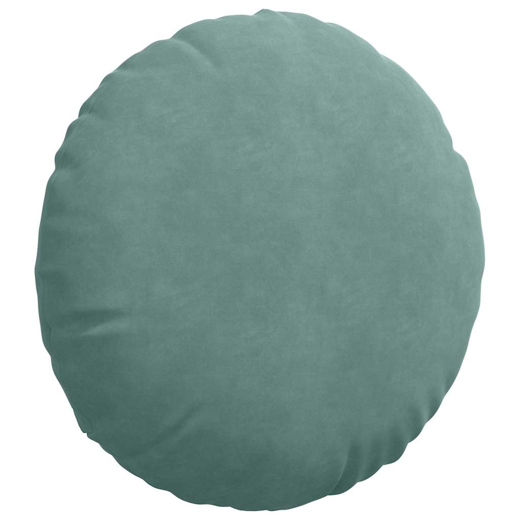 vidaXL Poduszki na siedziska 2 pcs Zielony morski Ø50 x 19 cm Aksamit