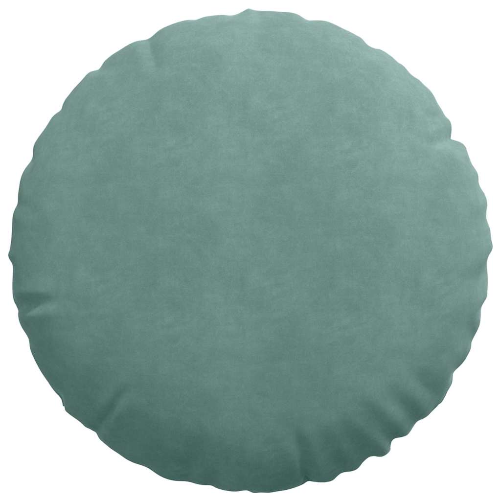 vidaXL Poduszki na siedziska 2 pcs Zielony morski Ø50 x 19 cm Aksamit