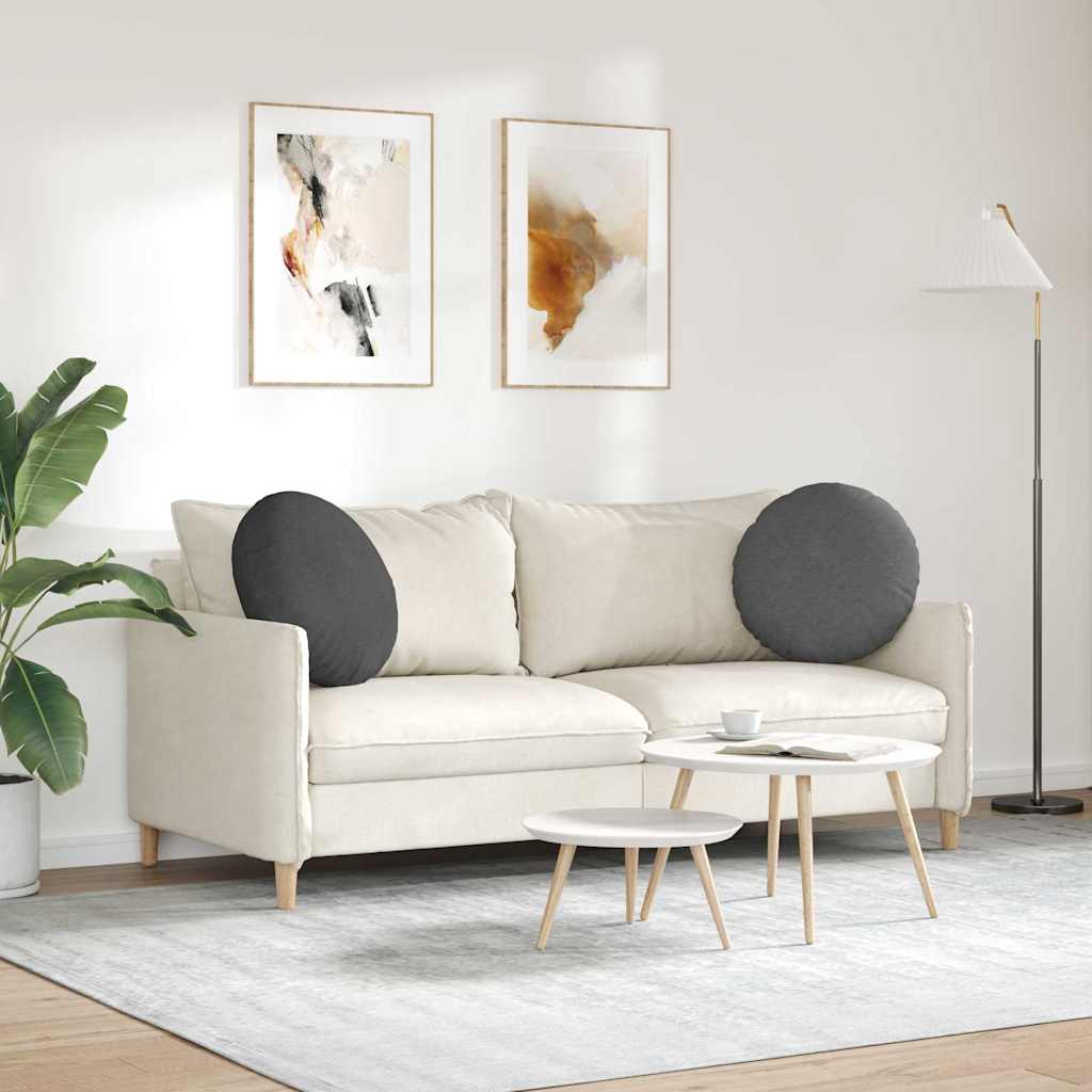 vidaXL Poduszki na siedziska 2 pcs Ciemnoszary Ø50 x 19 cm