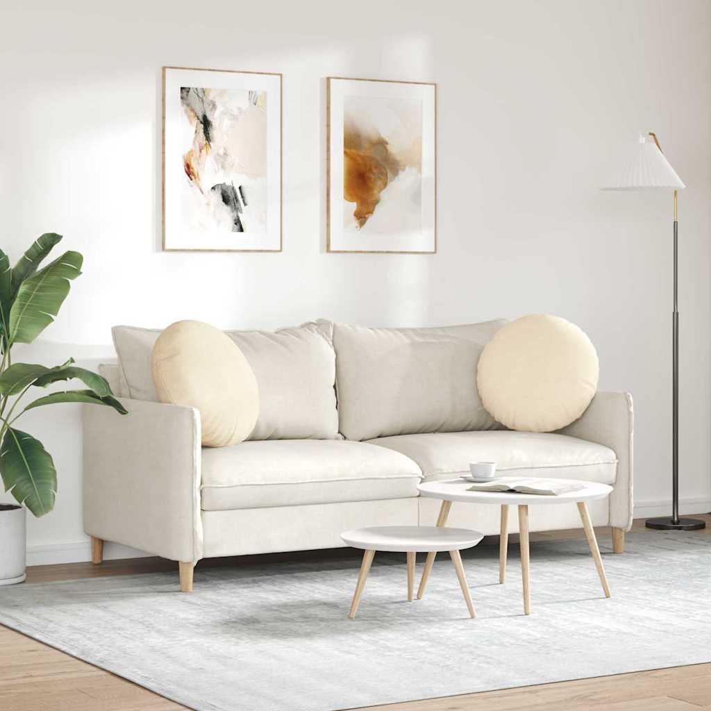 vidaXL Poduszki na siedziska 2 pcs Kremowy Ø50 x 19 cm