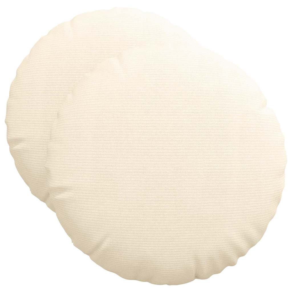 vidaXL Poduszki na siedziska 2 pcs Kremowy Ø50 x 19 cm