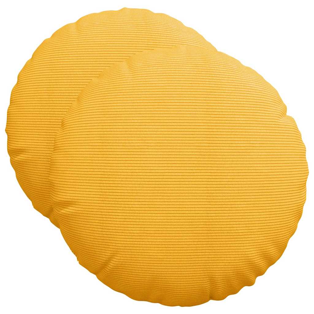 vidaXL Poduszki na siedziska 2 pcs Jasnożółty Ø50 x 19 cm