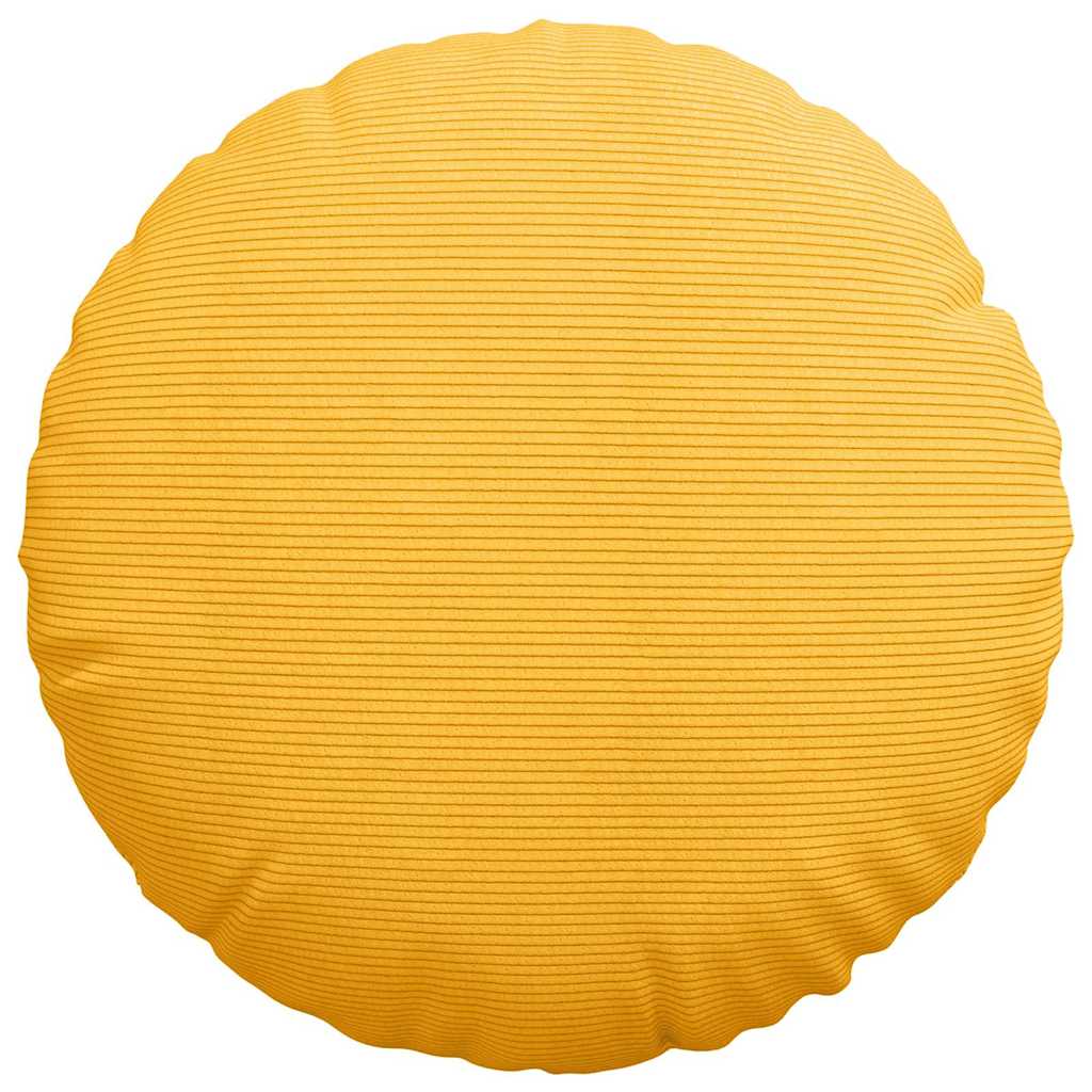 vidaXL Poduszki na siedziska 2 pcs Jasnożółty Ø50 x 19 cm