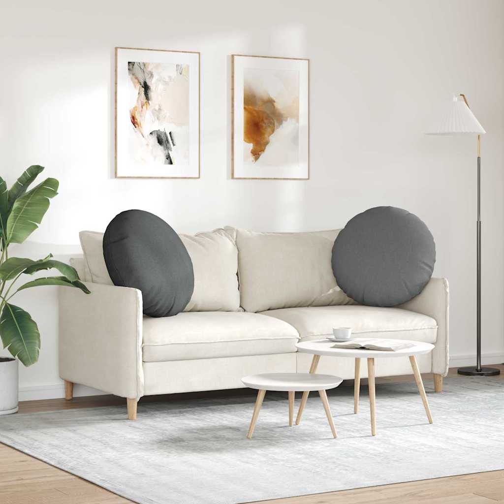 vidaXL Poduszki na siedziska 2 pcs Ciemnoszary Ø60 x 21 cm tkanina