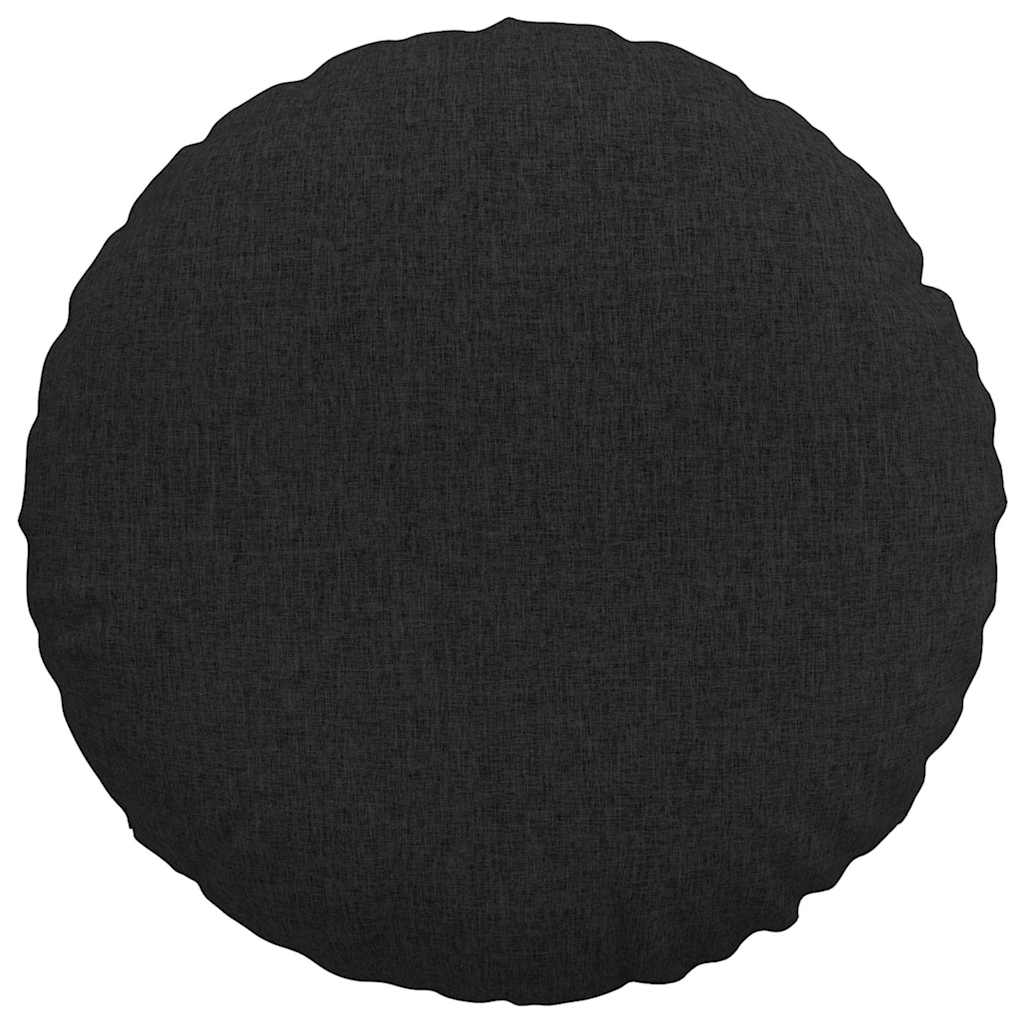 vidaXL Poduszki na siedziska 2 pcs Czarny Ø60 x 21 cm tkanina