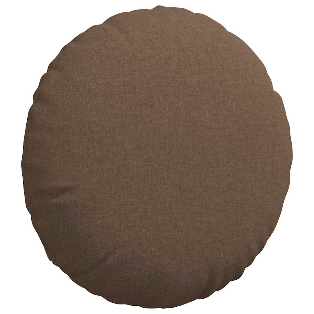 vidaXL Poduszki na siedziska 2 pcs Brązowy Ø60 x 21 cm tkanina