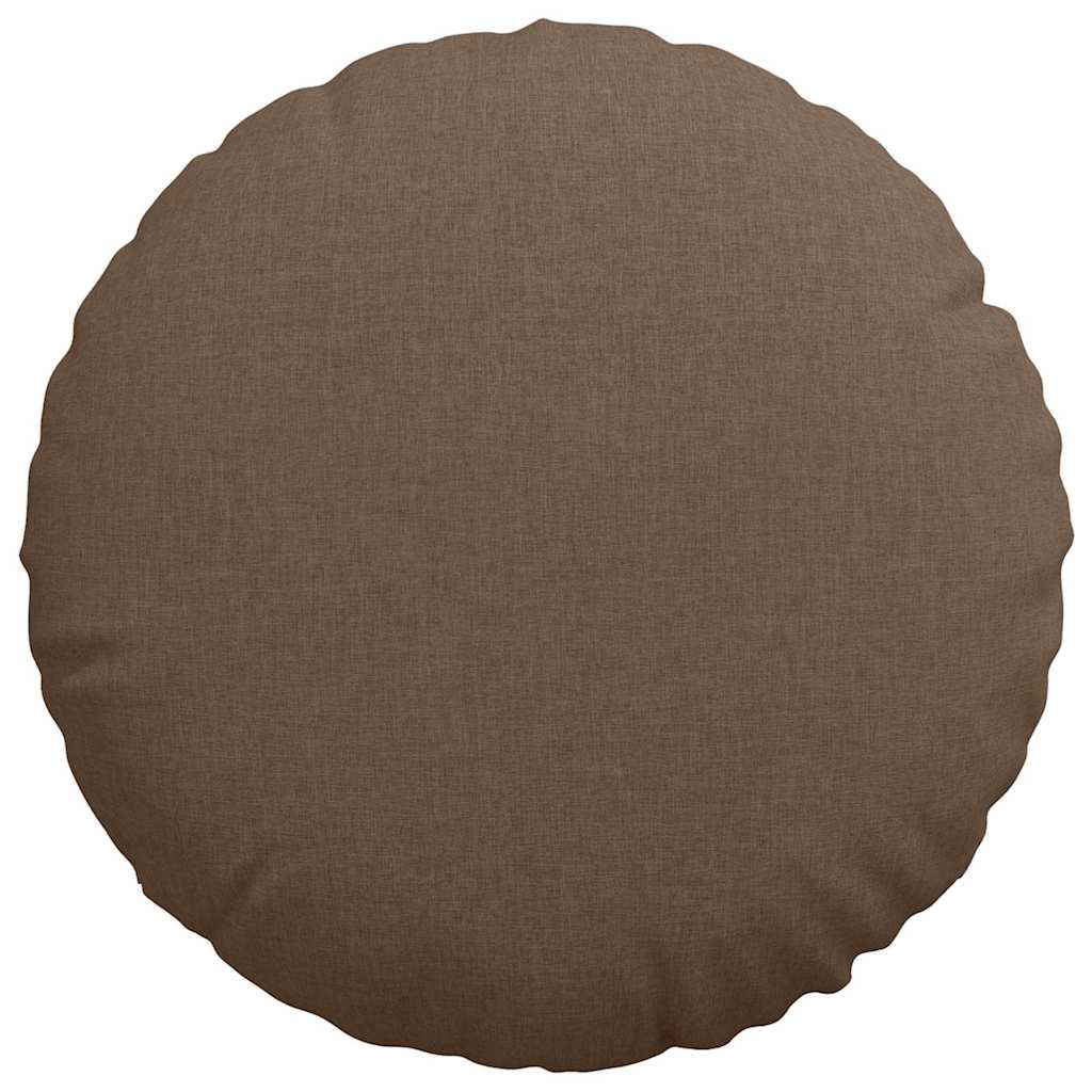 vidaXL Poduszki na siedziska 2 pcs Brązowy Ø60 x 21 cm tkanina