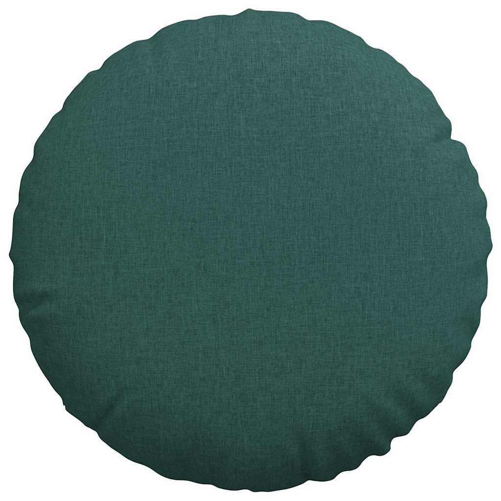 vidaXL Poduszki na siedziska 2 pcs Ciemna zieleń Ø60 x 21 cm tkanina