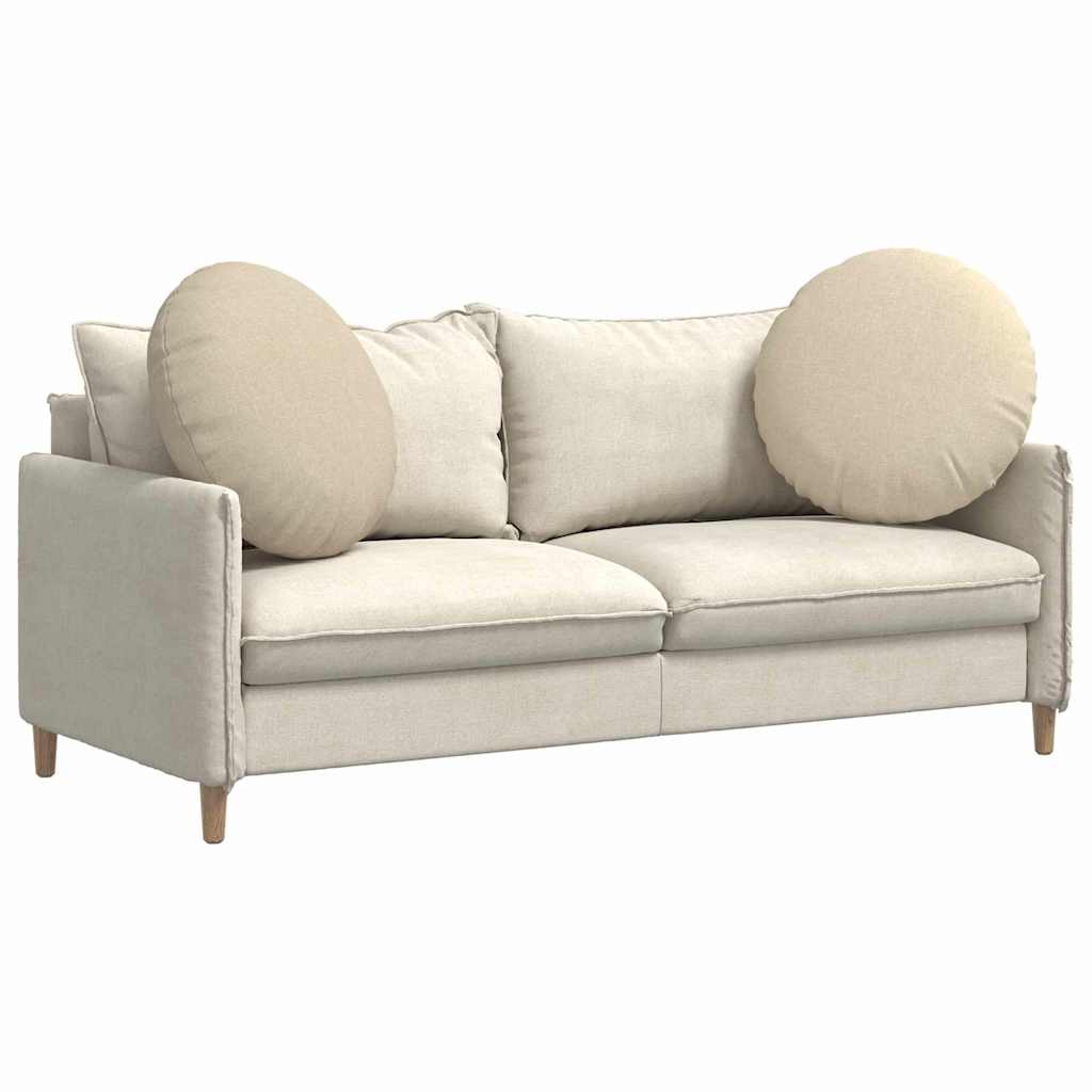 vidaXL Poduszki na siedziska 2 pcs Kremowy Ø60 x 21 cm tkanina
