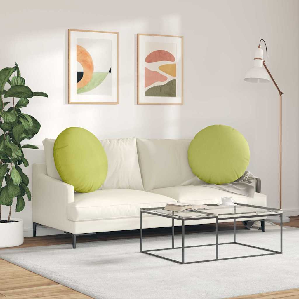 vidaXL Poduszki na siedziska 2 pcs Jasnozielony Ø60 x 21 cm tkanina