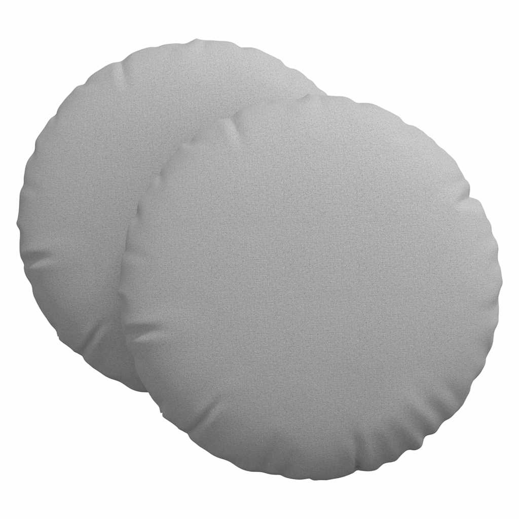 vidaXL Poduszki na siedziska 2 pcs Szary chmur Ø60 x 21 cm tkanina